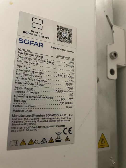 Inversor Sofar 3 kWs