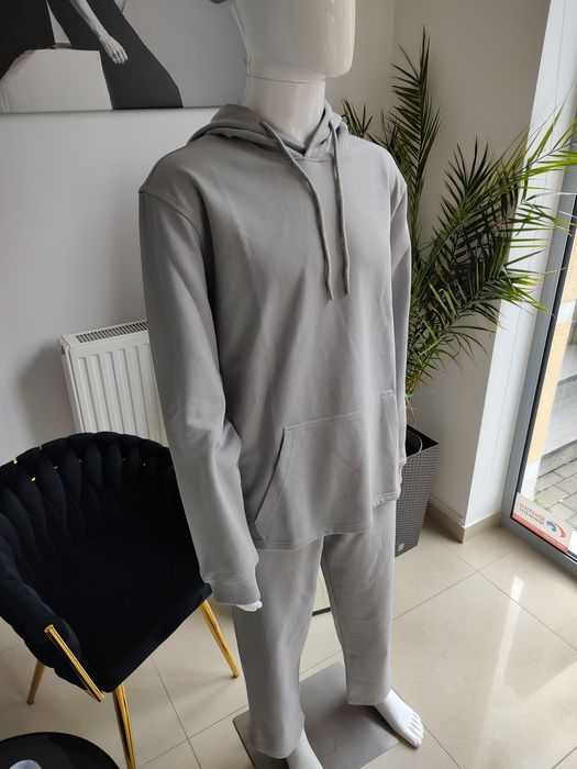 Dres oversizowy z naszywką - szary XL