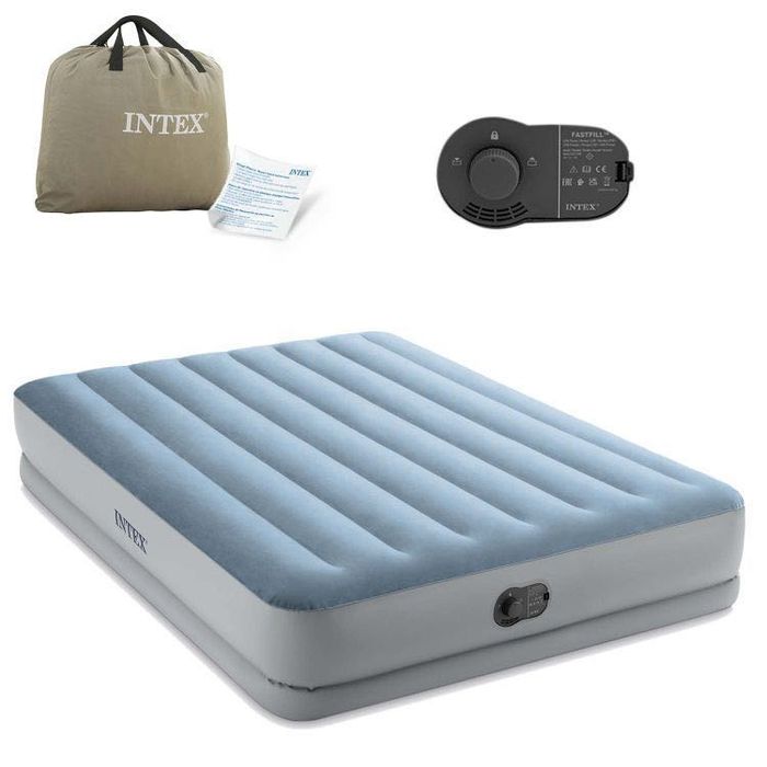 Materac dmuchany Intex 64159 • Dwuosobowy 203x152x36 cm • Z el. pomką