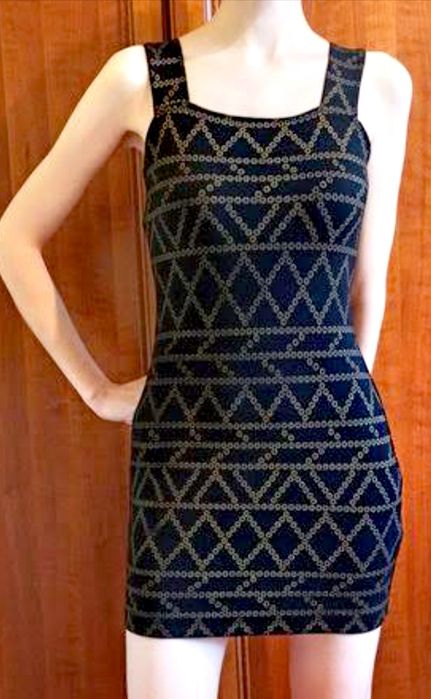 Sukienka H&M czarno - złota