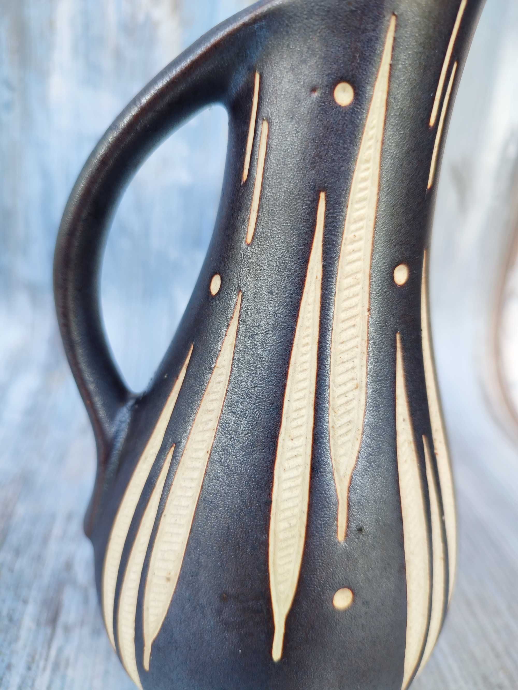 Ceramiczny wazon Piesche & Reif - metaliczne szkliwienie - Vintage