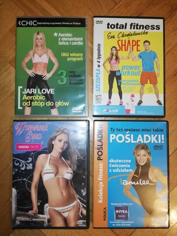 Ćwiczenia na DVD-5 filmów instruktażowych-stan bardzo dobry-Tanio