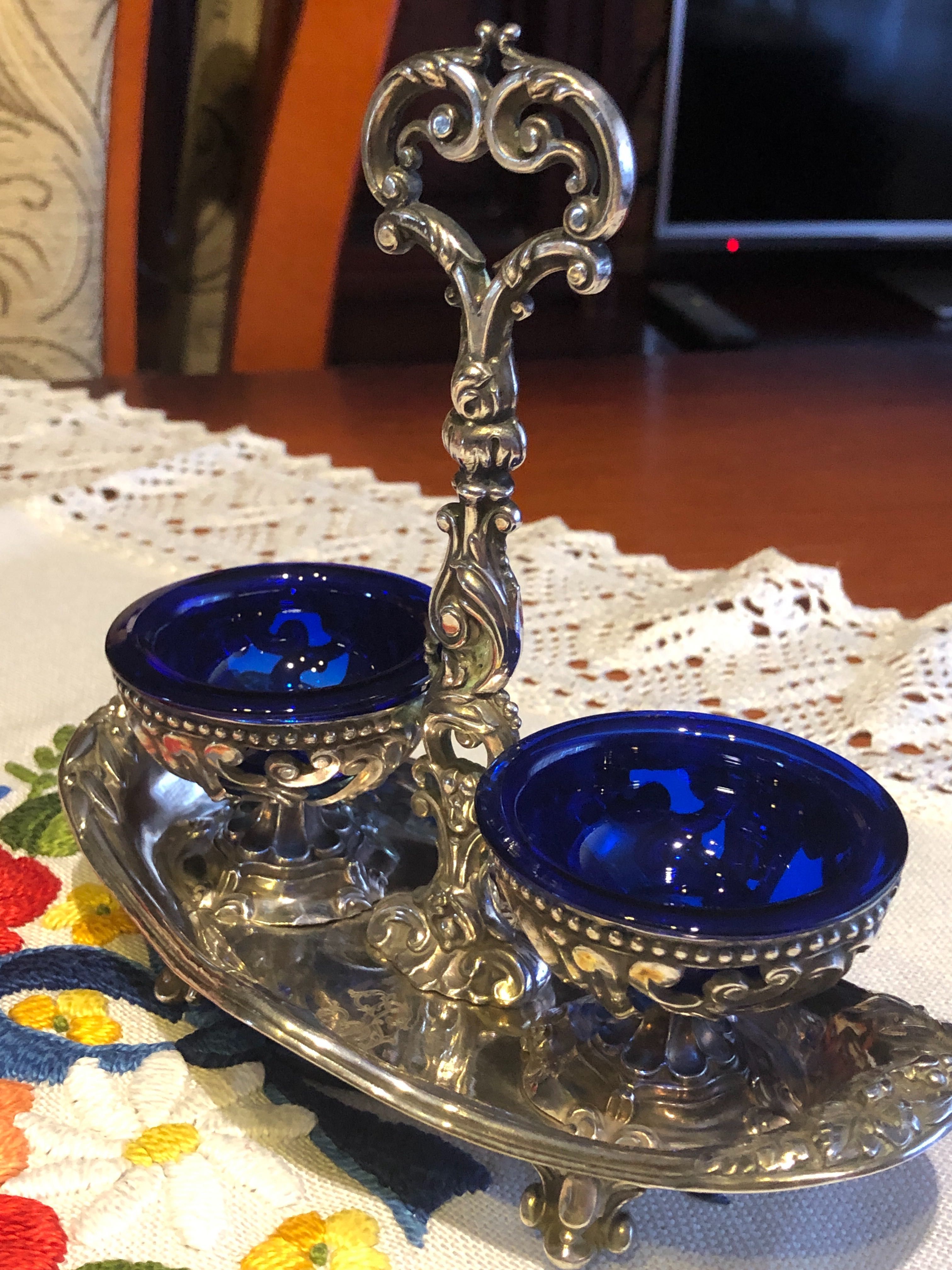 Kabaret srebrny na przyprawy Pr 950 Minerva XIX w Francja