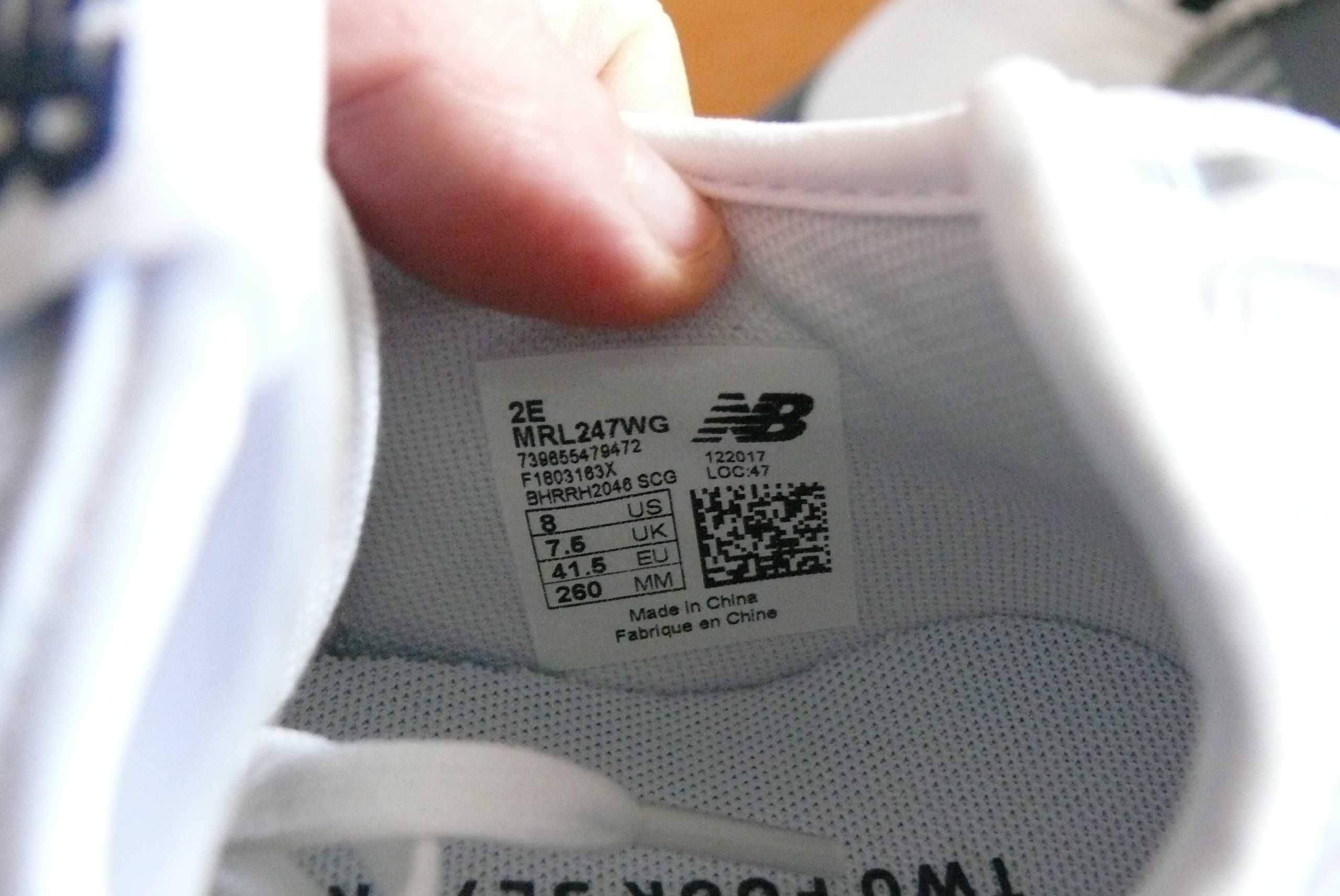 Buty sneakersy New Balance MRL247WG  41,5 EU 26 CM