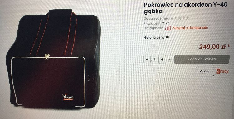 Pokrowiec futerał na akorfeon (mały)