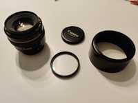 Lente Canon EF 50mm f/1.4 USM + hood + filtro