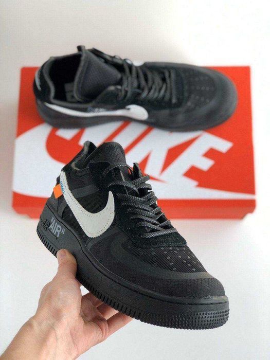 Мужские кроссовки Nike Air Force 1 Low Off-White Black. 40-45