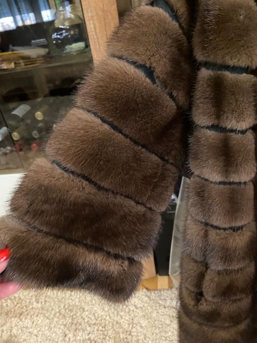 Шуба коричнева норкова