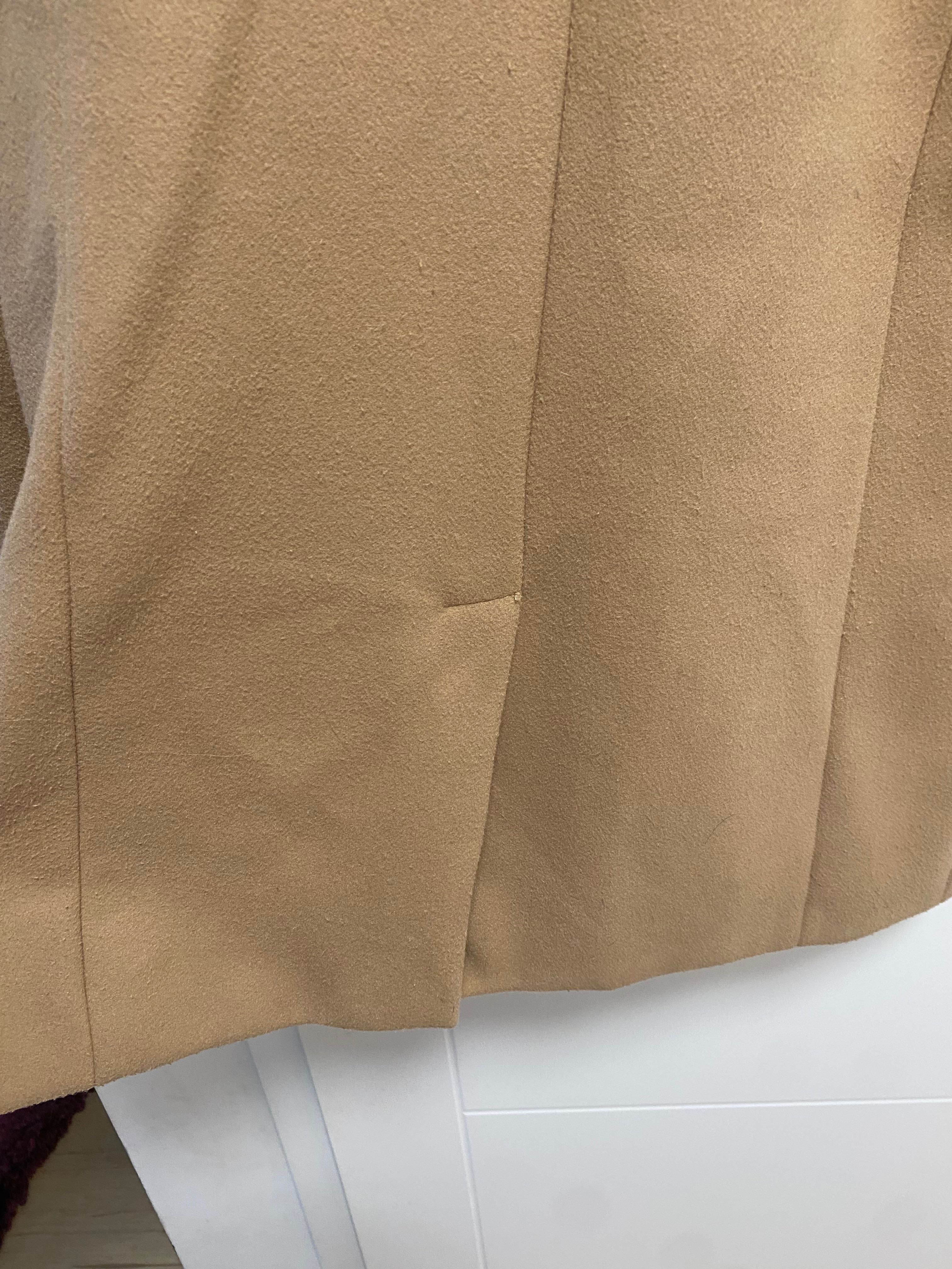Bershka długi klasyczny płaszcz brązowy Kamel camel rozmiar L 40