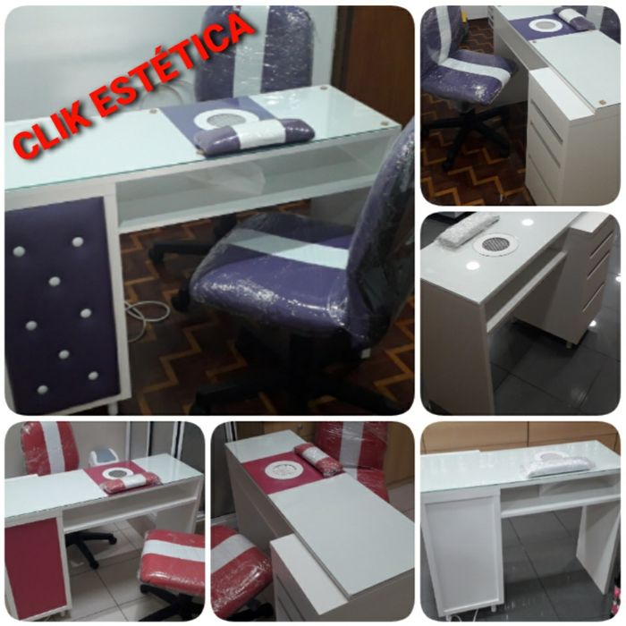 Mesas manicure ,balcão recepção e cadeiras