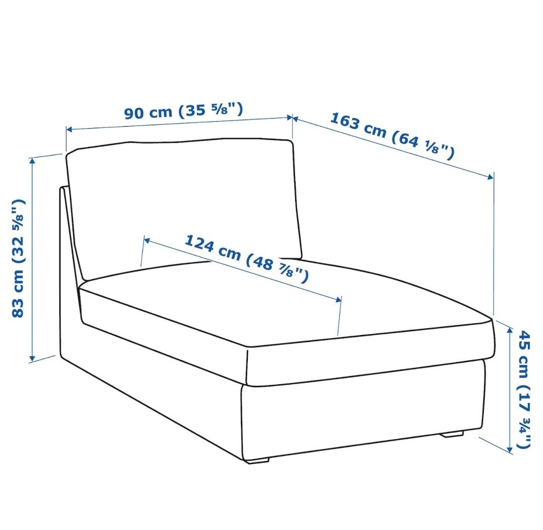 Chaise-longue Kivik, Ikea, capa castanha.