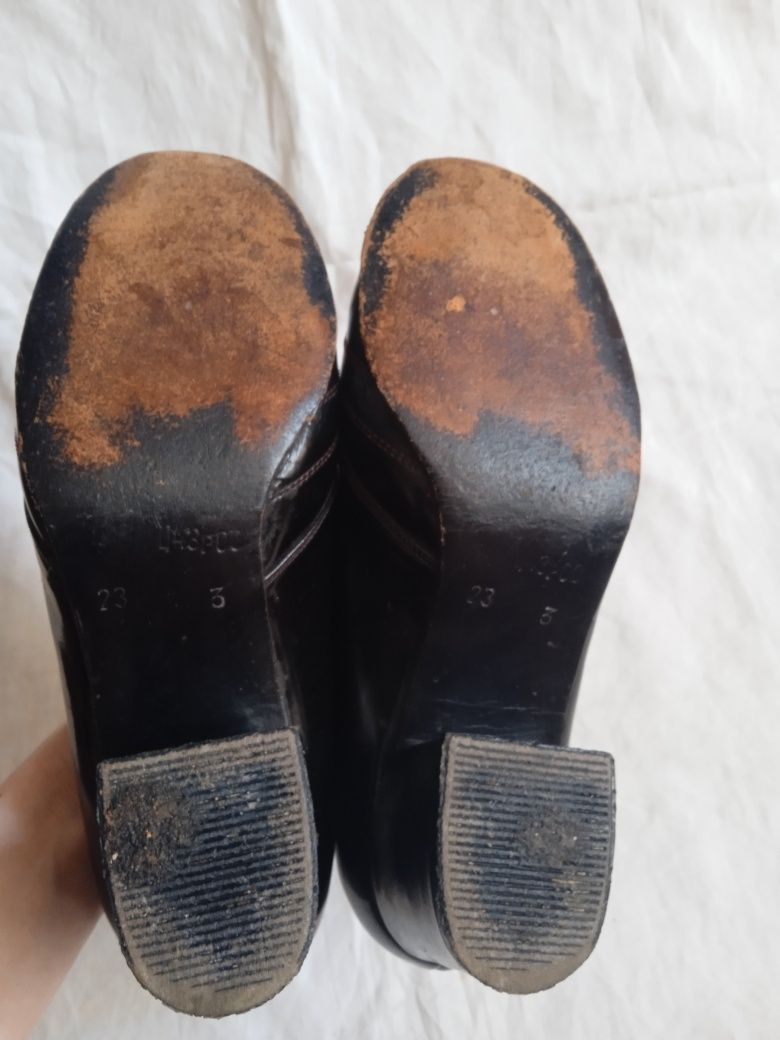 Туфлі шкіряні чорні 37 розмір туфли кожаные винтаж вінтажні