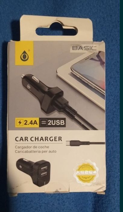 Carregador para isqueiro de carro com duas entradas USB