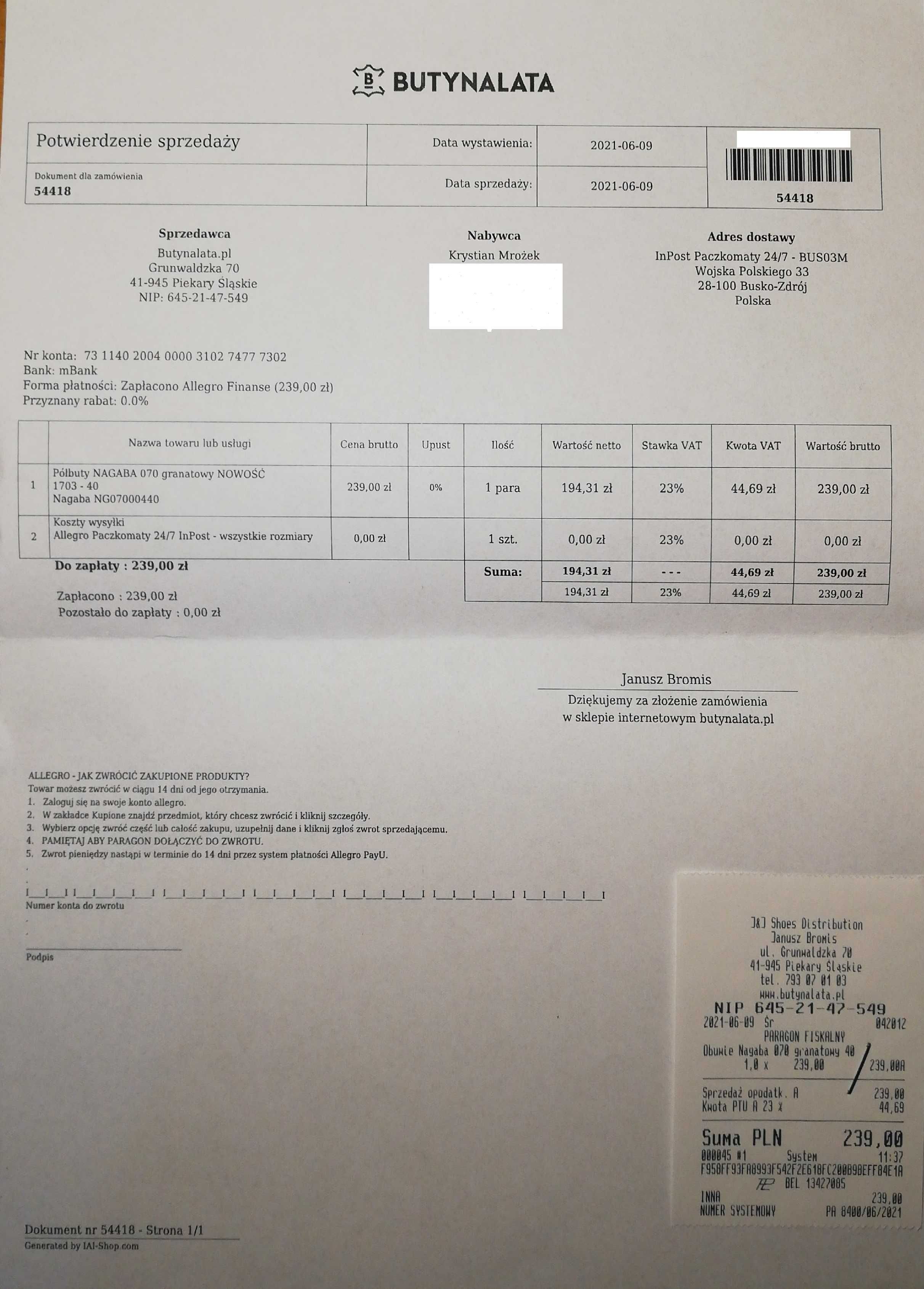 Trekkingowe skórzane półbuty NAGABA kolor granatowy r.40