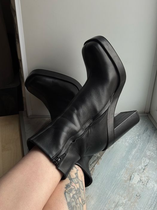 Жіночі шкіряні ботильони Zara 39 Кожаные ботинки