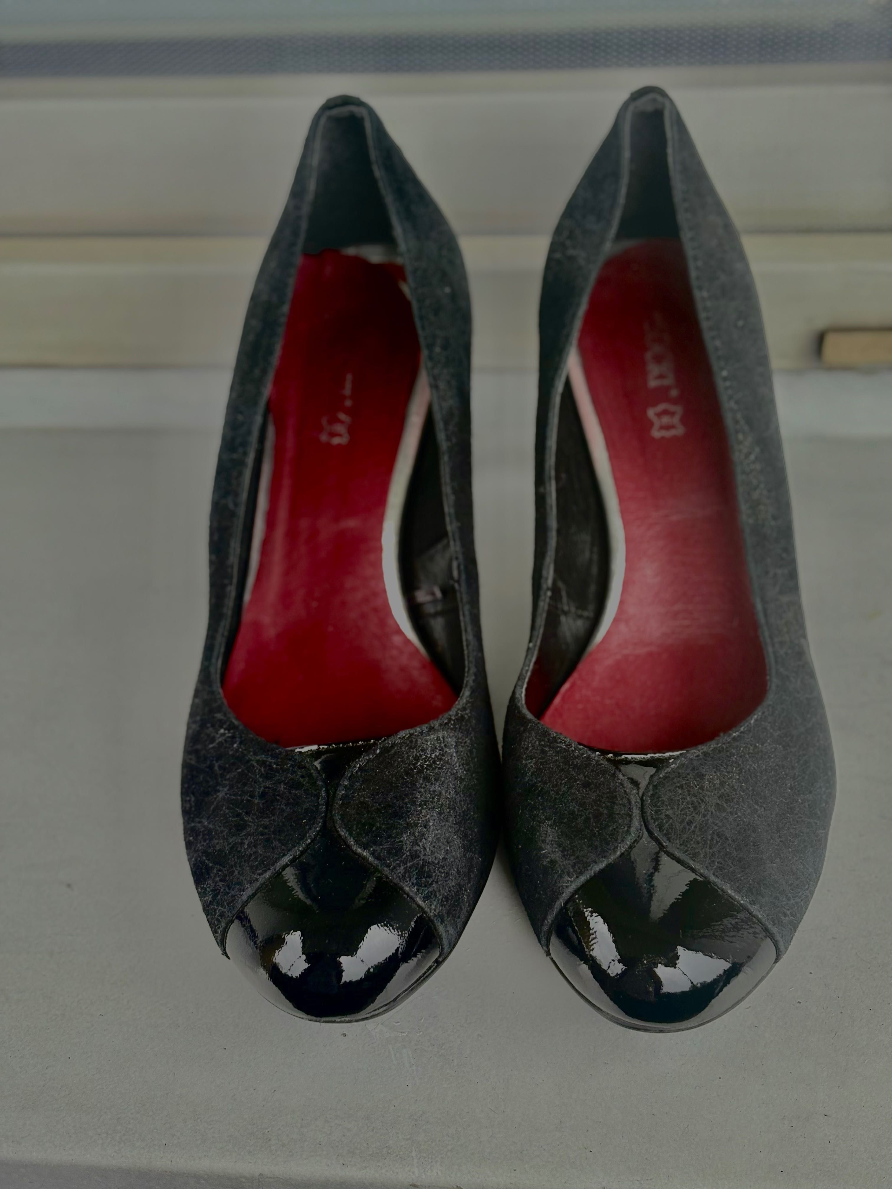 Czółenka Buty na obcasie, czarne, Klasyczne buty damskie, szpilki