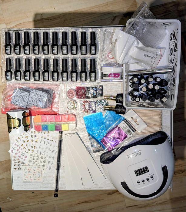 Zestaw do robienia paznokci hybrydowy żelowe, lakiery hybrydowe