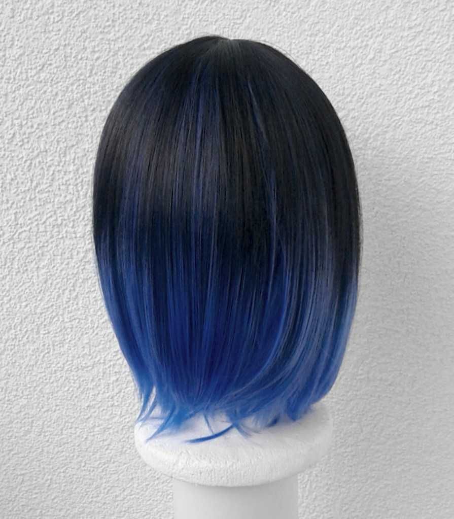 Inosuke Demon Slayer Yelan Genshin Impact cosplay wig niebieska peruka