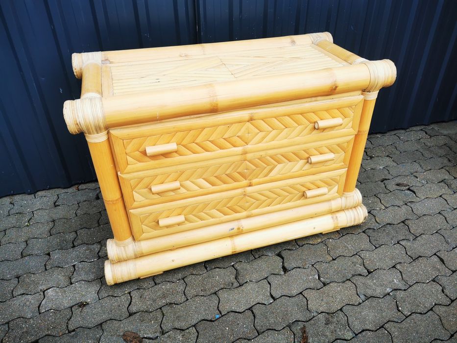 Szafka komoda z naturalnego bambusa styl BOHO z Niemiec
