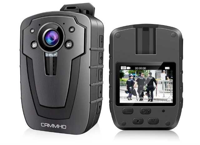 Câmara Corporal CAMMHD C8-32G 1296P com Áudio e Vídeo