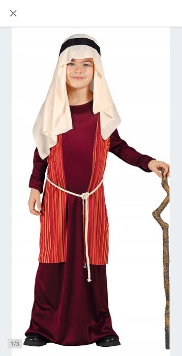 Strój Józefa dla chłopca,Pasterz w bordowej szacie 3-4 lata 95-105 cm