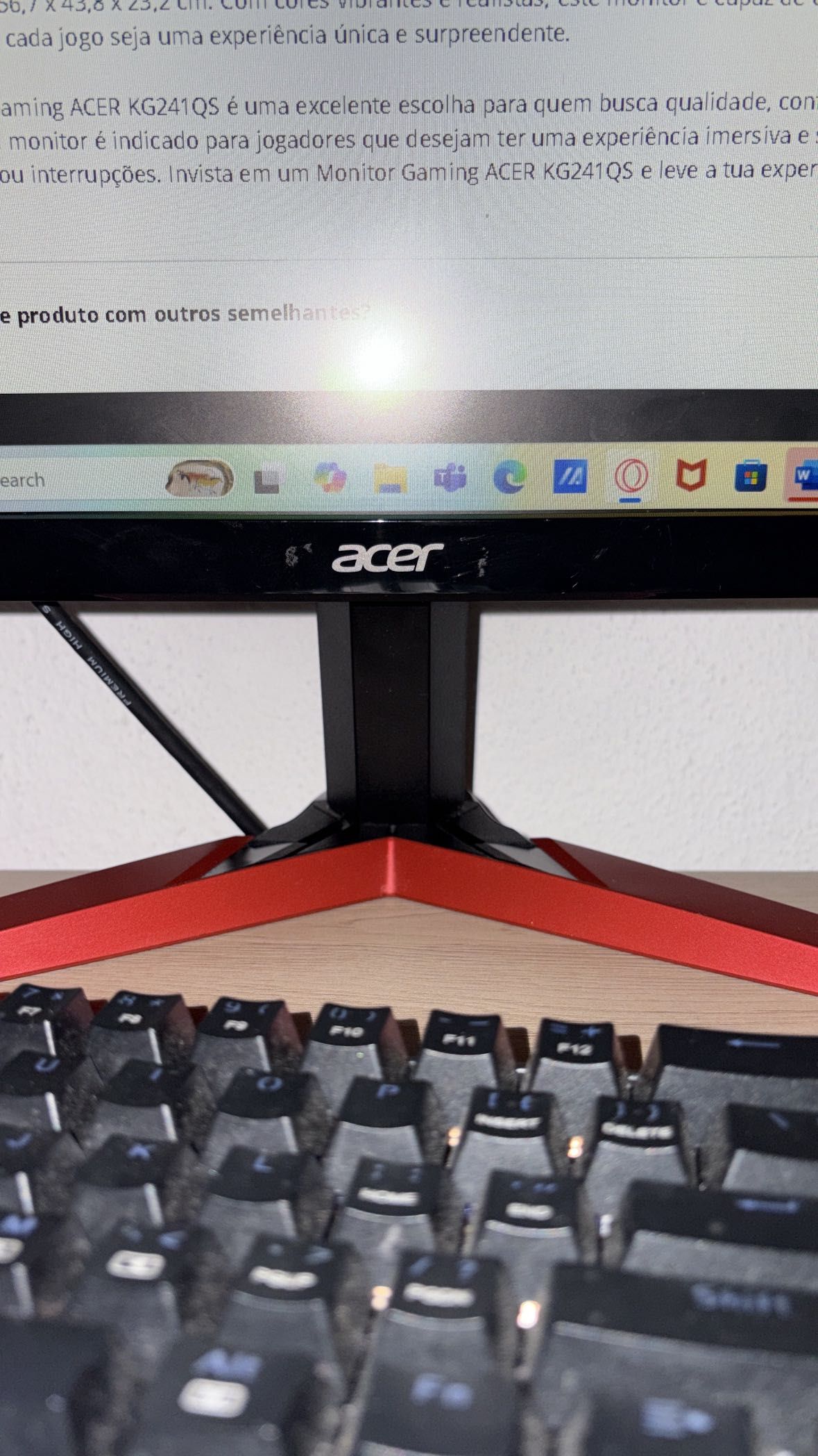 Monitor Gaming ACER KG241QS (23.6" - 0.5 ms - 165 Hz - FreeSync)