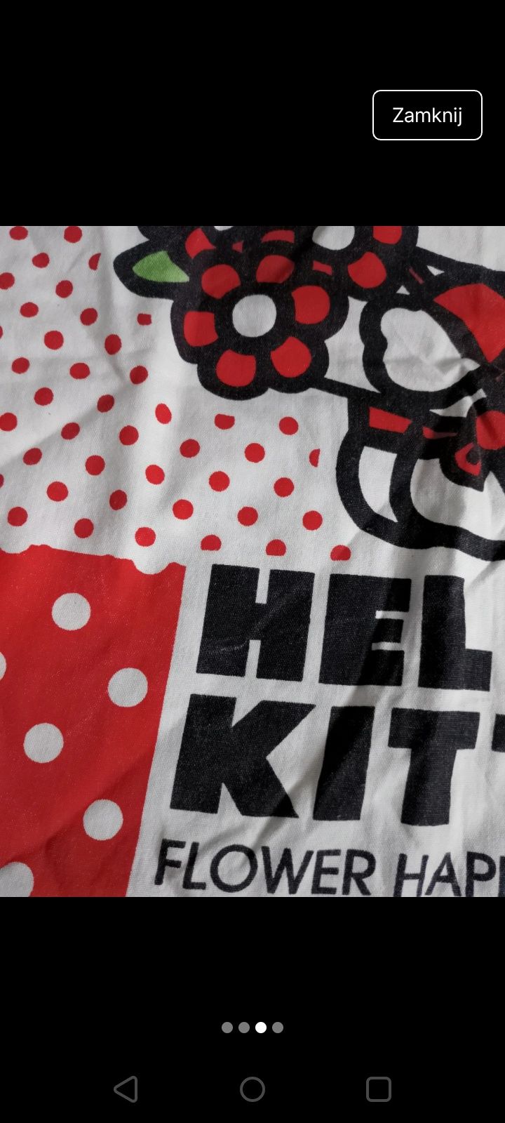mała poszewka na jaśka poduszkę 37cm hello kitty biało czerwona
