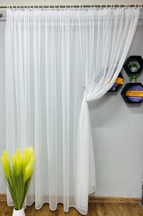 Тюль Бамбук, однотонный тюль с утяжелителем BAMBO,производитель Турция