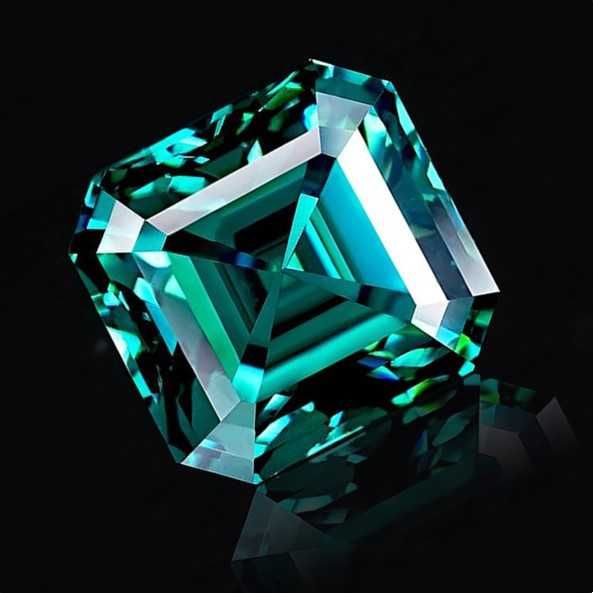 Diament Moissanit Szmaragd Asscher 8,5x8,5mm- 3CT VVS1-D