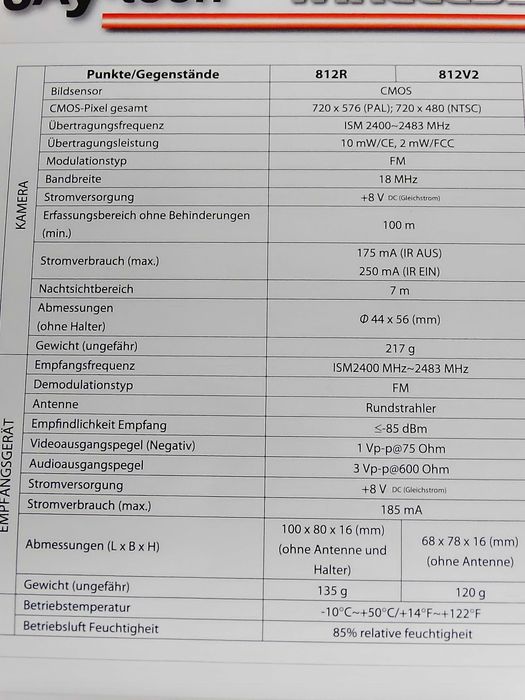 Bezprzewodowy zestaw kamer JAY-tech Wireless Kit IR-812R