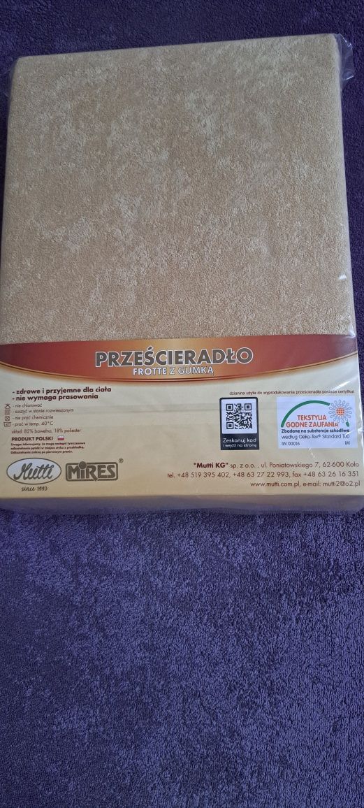 Grube prześcieradło frotte z gumką 180x200
