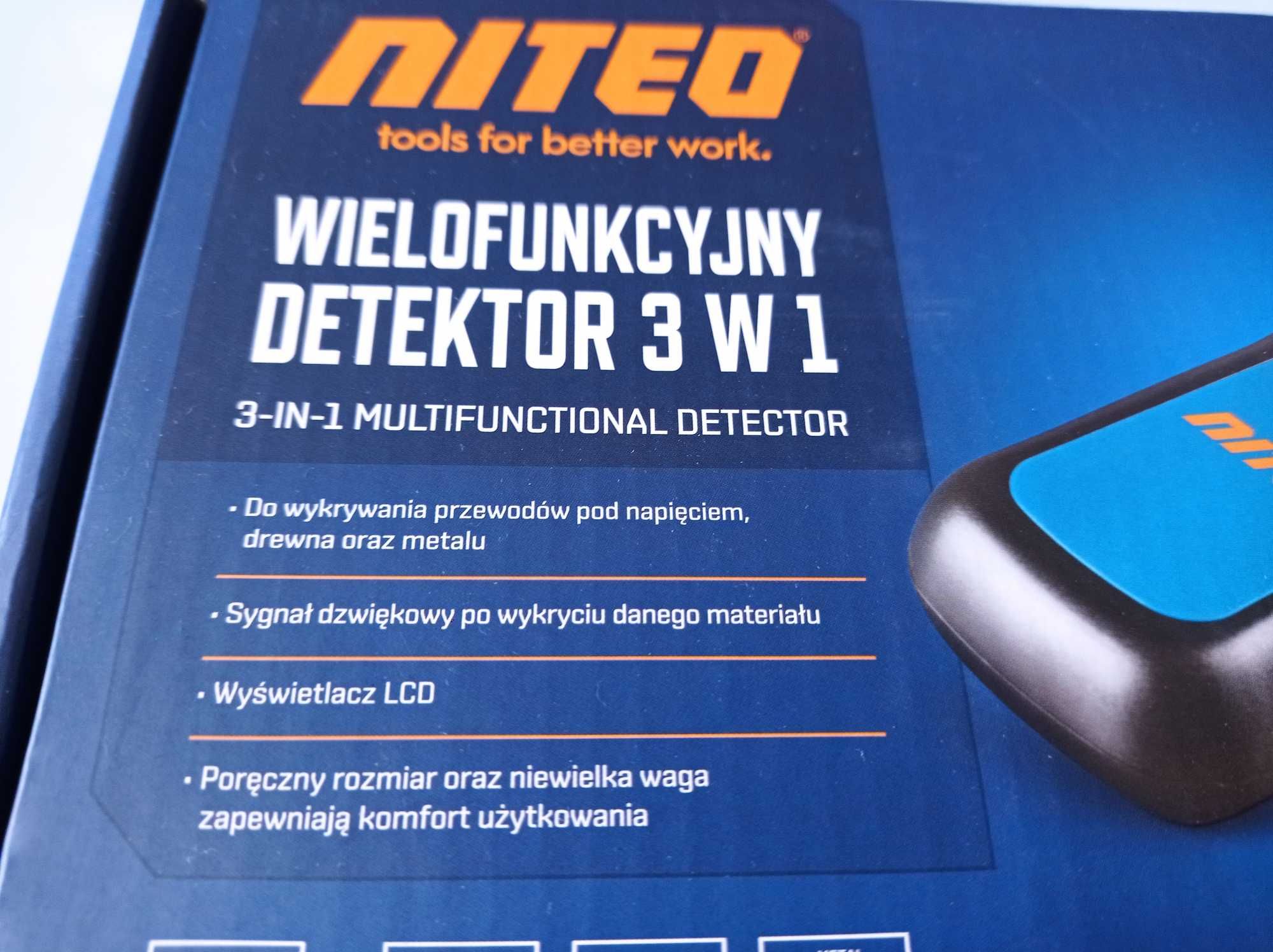 Detektor kabli 3 in 1 wykrywa drewno metalu przewody Niteo tools NOWY