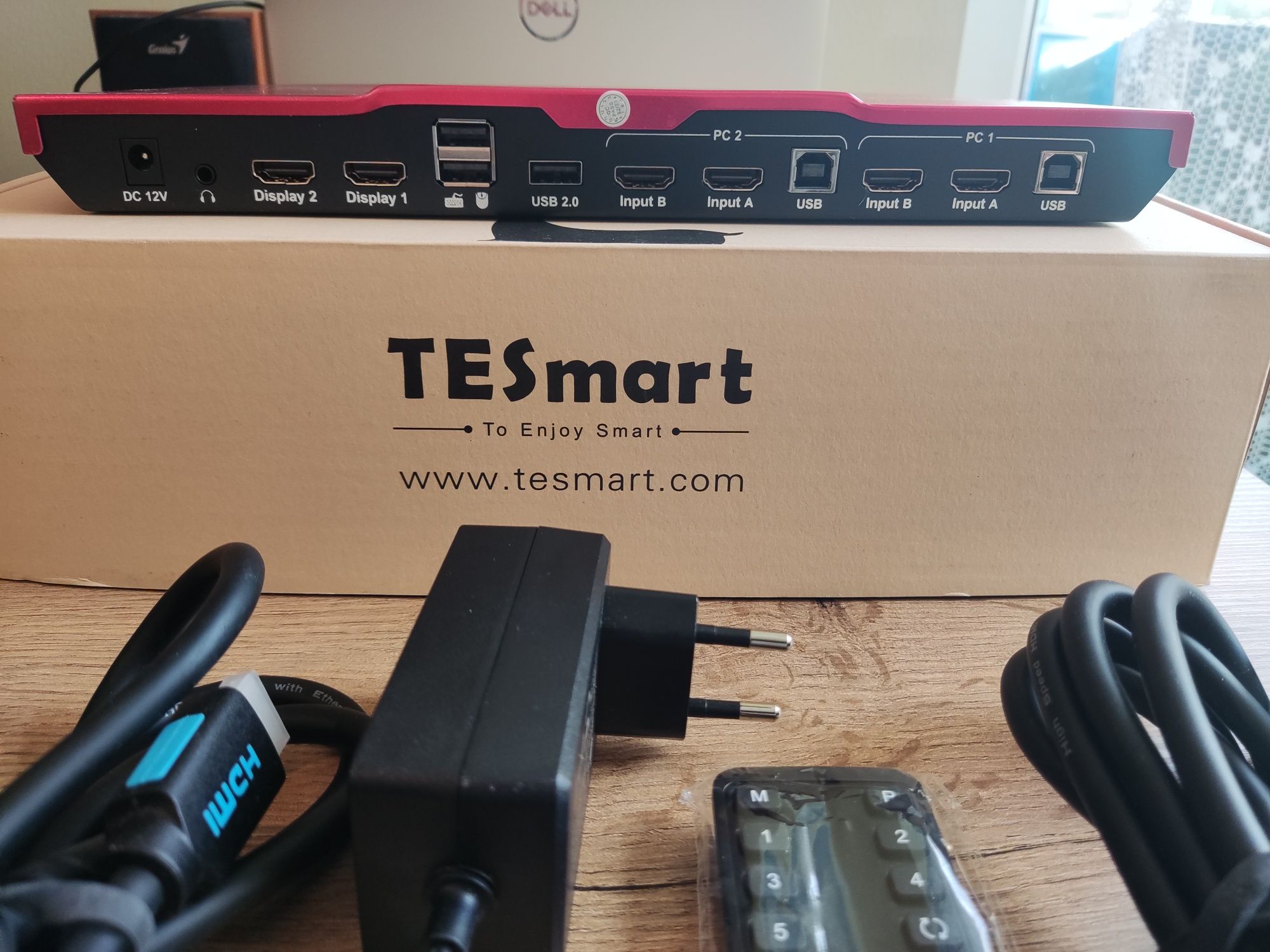 TESmart HDMI KVM Switch 2 Port Dual Monitor 4K60Hz HKS0402A1U