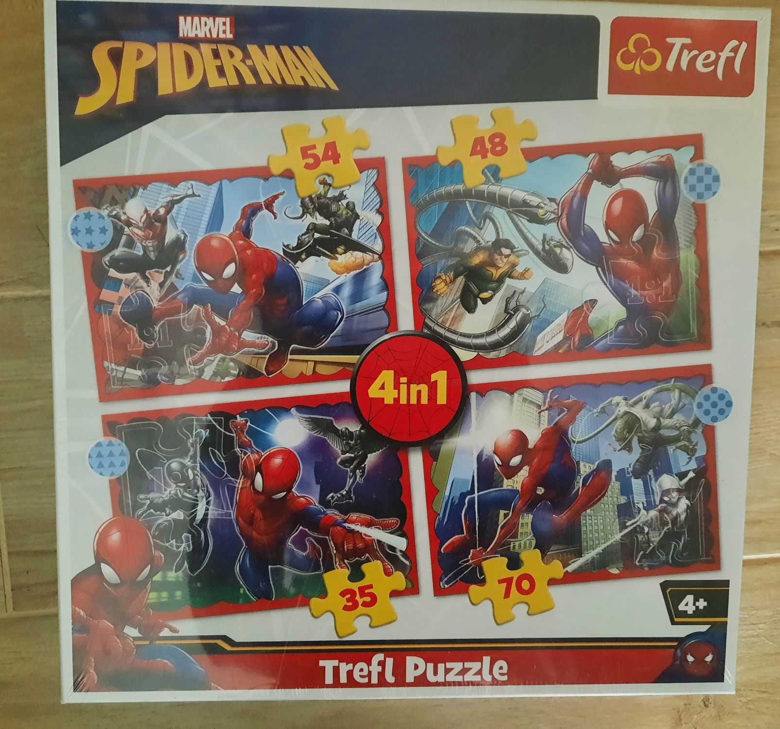 Puzzle trefl niesamowity amazing Spiderman 4 w 1 nowe