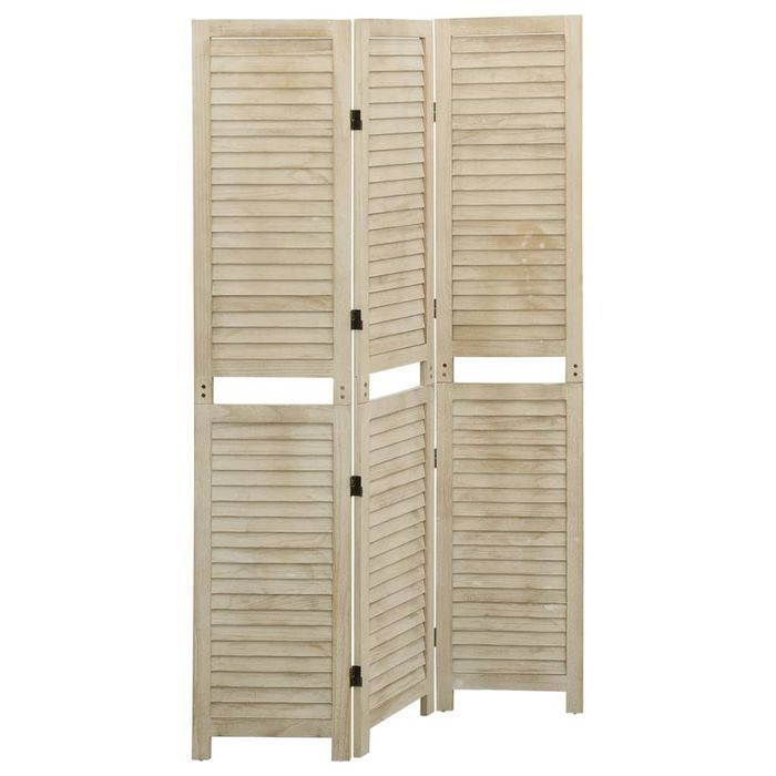 Parawan 3-Panelowy z Litego Drewna Paulownia 105x165 cm