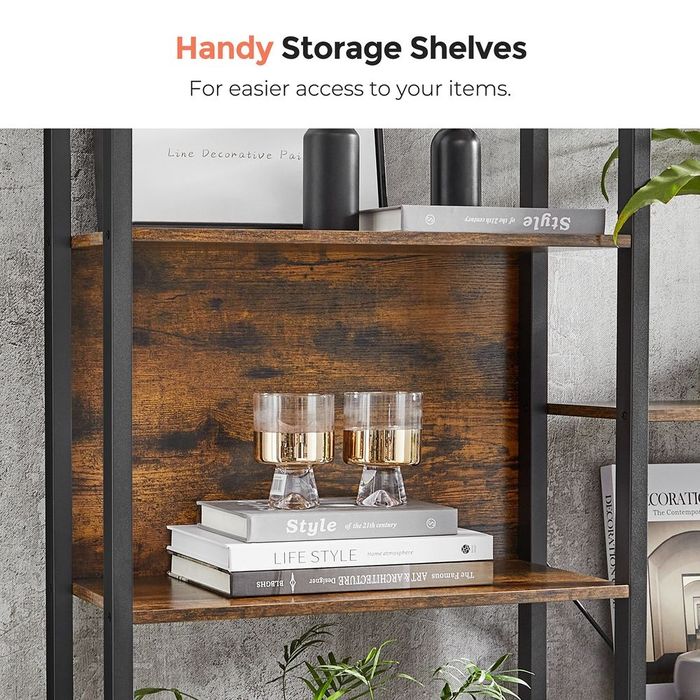Vasagle Regał drabinkowy 14 półek, metalowa rama styl industralny