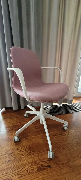 Ikea langfijall różowe krzesło biurkowe fotel biurowy używane  bdb-