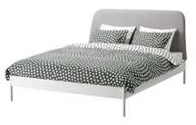 Łóżko metalowe białe Ikea Duken 140x200 stelaż i materac