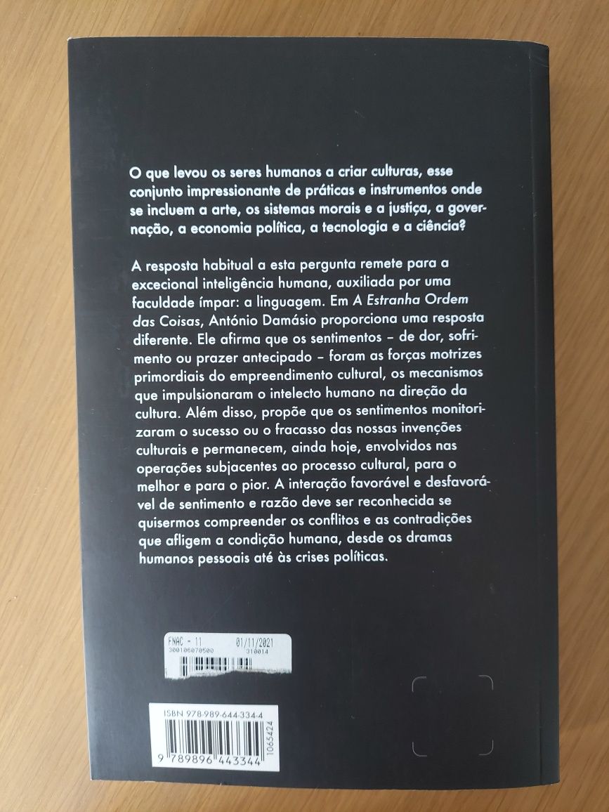 A Estranha Ordem das Coisas - António Damásio, 2021 | Como NOVO
