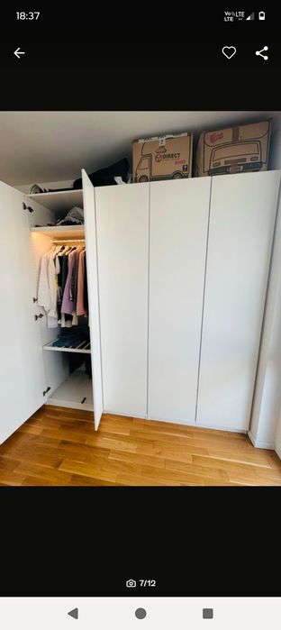 Szafa Ikea Pax biała 325x236 cm z oświetleniem