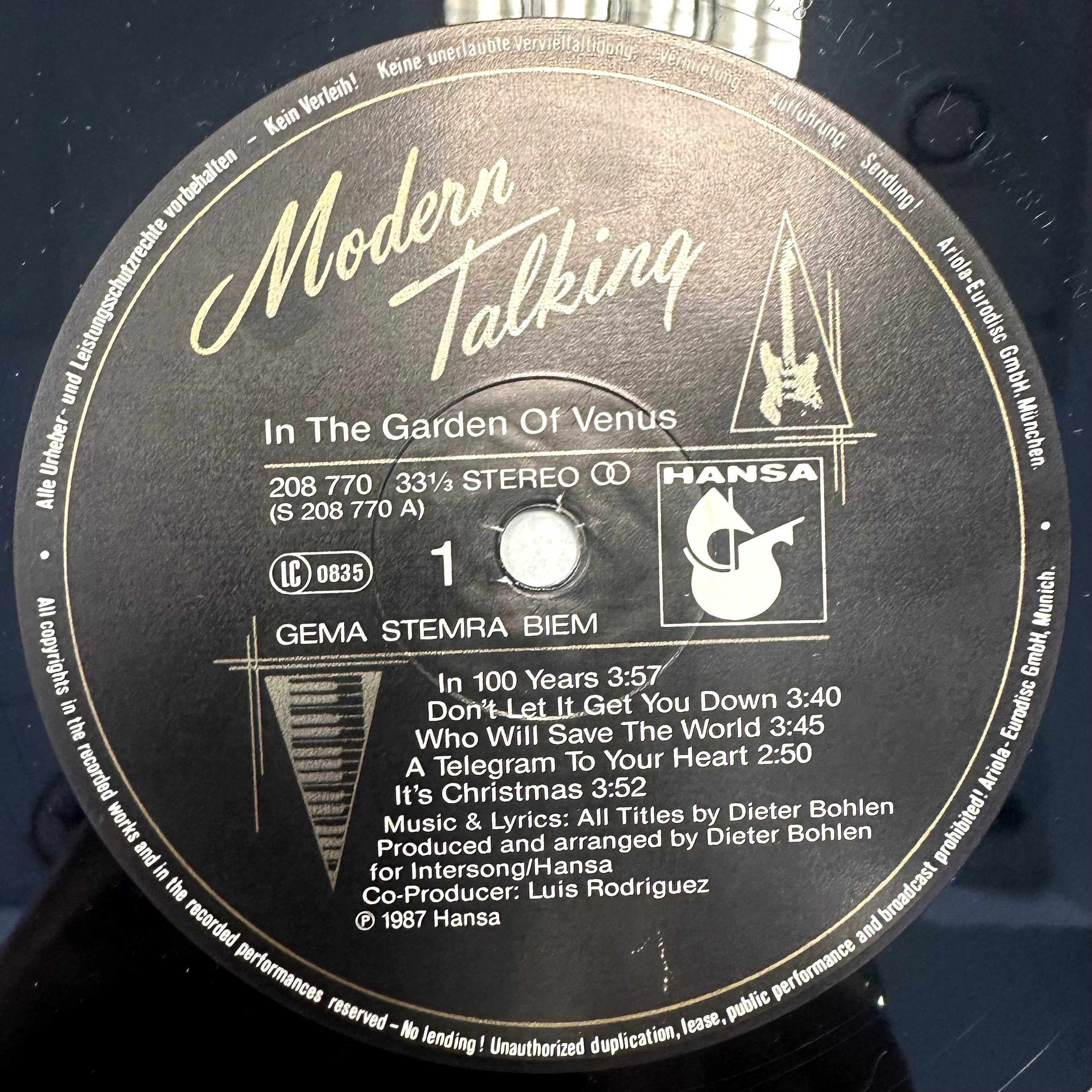 Modern Talking - In The Garden of Venus (Vinyl, 1987, Germany)