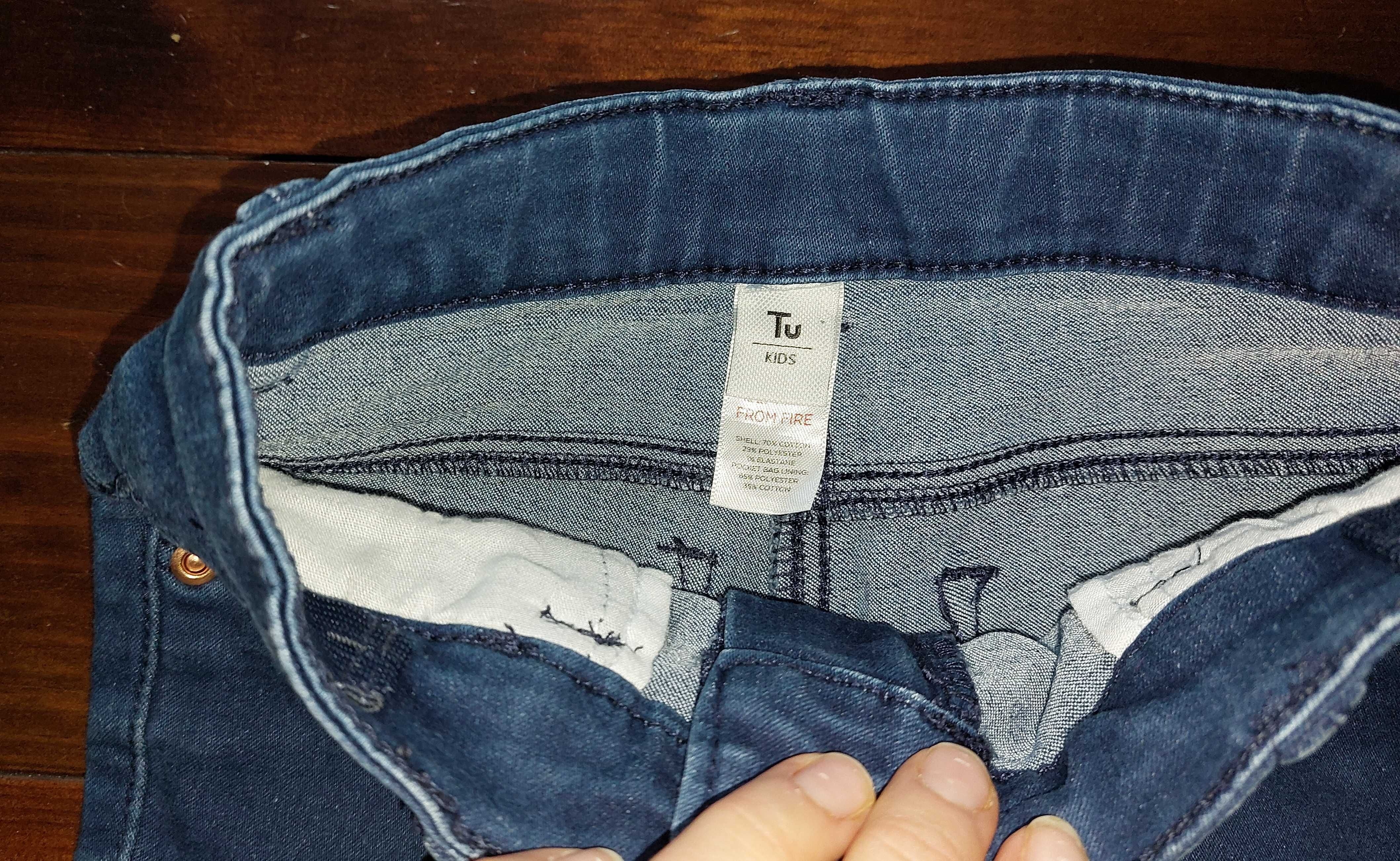 TU, Spodnie jeansowe dla dziewczynki, rurki, rozmiar 128