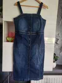 Sukienka jeansowa na szelkach Bonprix, 40