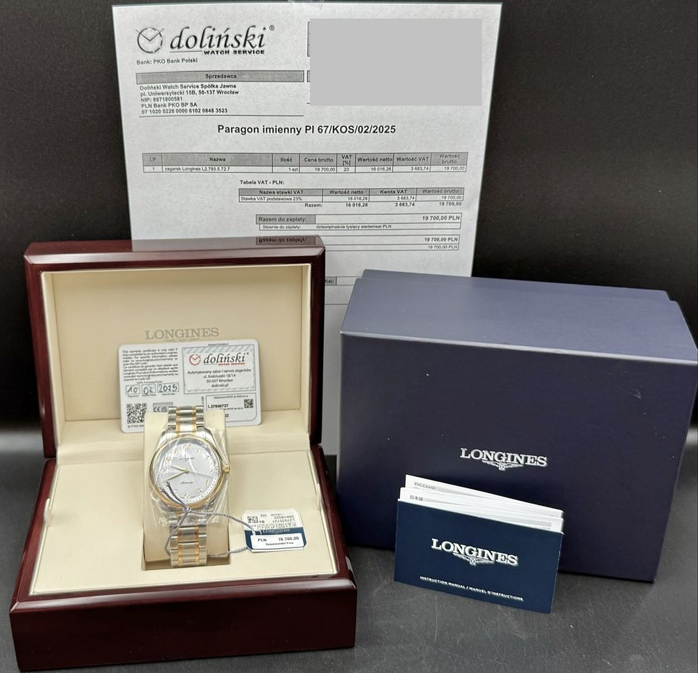 Nowy. Longines Master Collection Automatic 18K Gold L2.793.5.72.7