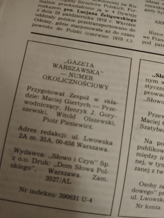 ,, Gazeta Warszawska " wydanie z 1988