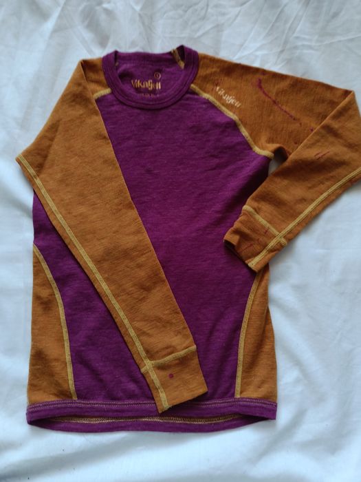 Budżetowa bluzka z długim rękawem Vikafjell rozmiar 110 z wełny merino