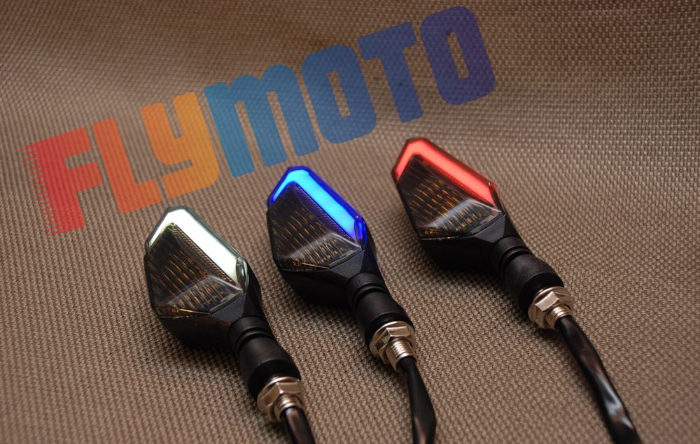 Мото поворотники LEDз габаритами стоп сигналом ДХО на мотоцикл габарит