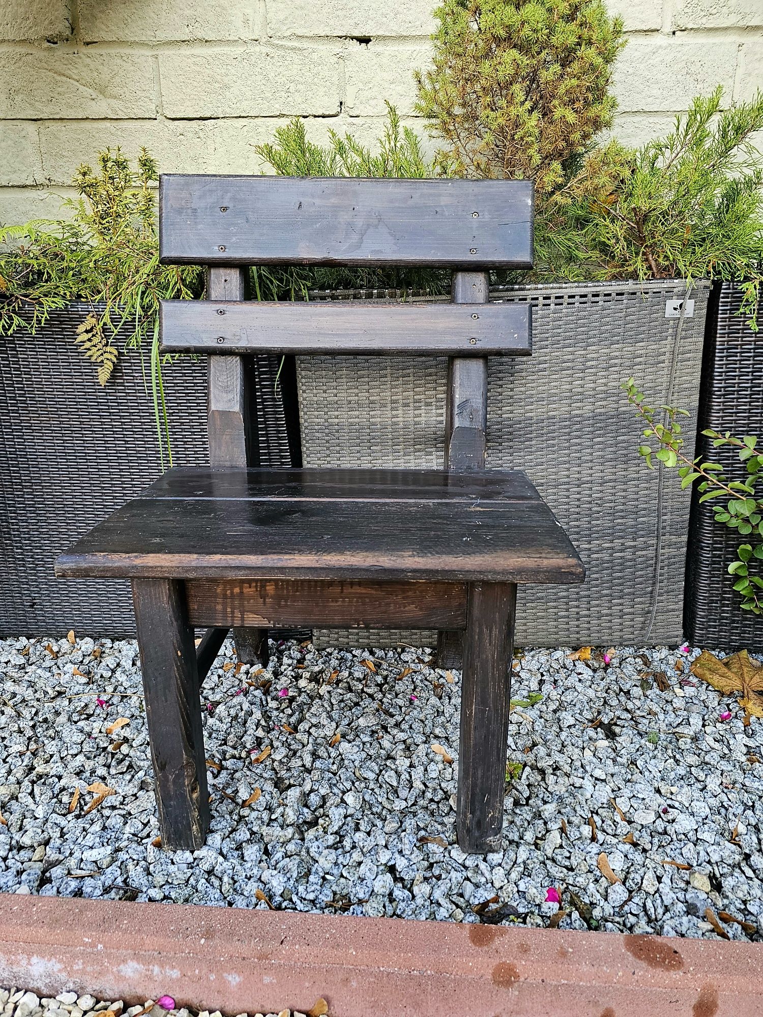 Krzesło drewniane fotel ogród taras