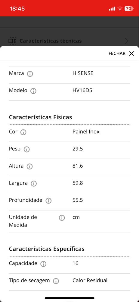 Máquina de lavar a loiça encastre