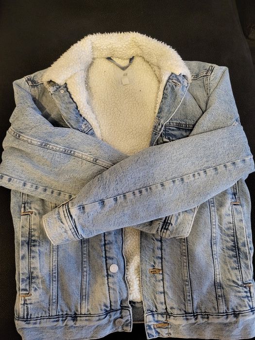 Kurtka jeansowa męska H&M z kożuszkiem